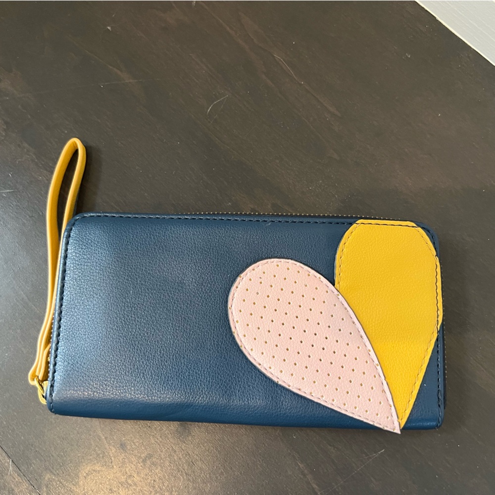Fossil Stylish Blue and Yellow Women's Clutch